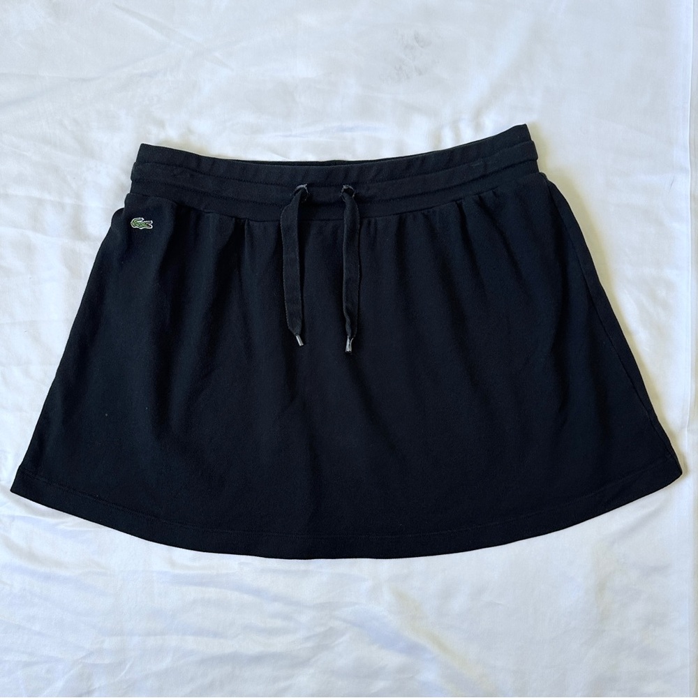 Vintage Y2K Lacoste Terry Mini Skirt - Black - 38 (S/M)